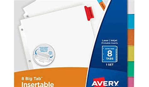 Office Depot Divider Templates Galleon Avery Big Tab Insertable Extra