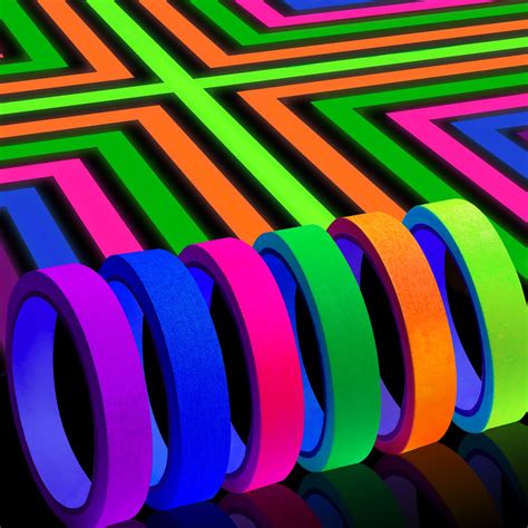 Mua Whaline 6 Colors Neon Gaffer Cloth Tape Fluorescent Rainbow Color