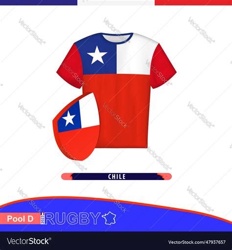 Rugby jersey of chile national team with flag Vector Image