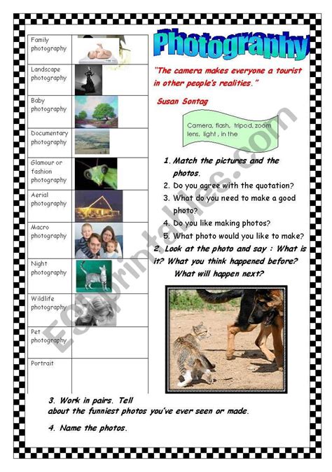 Photography Esl Worksheet By Svetlana F