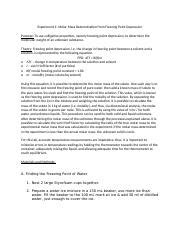 Lab 1 Pre Lab Docx Experiment 1 Molar Mass Determination From