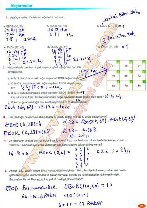 S N F Matematik Ders Kitab Cevaplar Berkay Yay Nc L K Sayfa