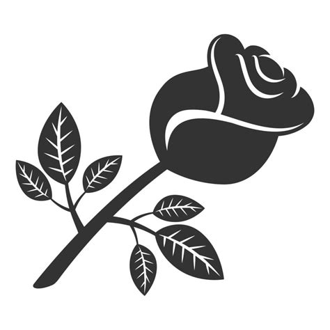 Black And White Icon Rose Flower 13998907 Vector Art At Vecteezy