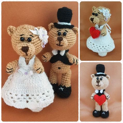 Wedding Bears Wedding Toys Wedding T Bride And Groom Teddy Etsy Bear Wedding Crochet