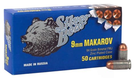 9x18mm Makarov Ammunition Bear Ammunition 94 Grain 50 Rounds Cheap Bulk Ammo For Sale