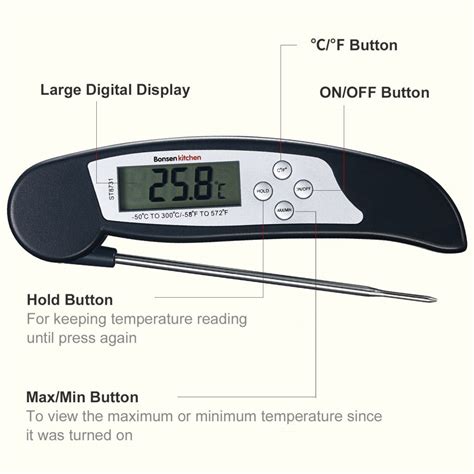 Bonsen Kitchen Digital Thermometer Instant Read Meat Thermometer For