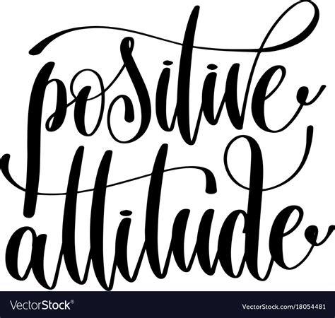 Positive Attitude Hand Written Lettering Vector Image