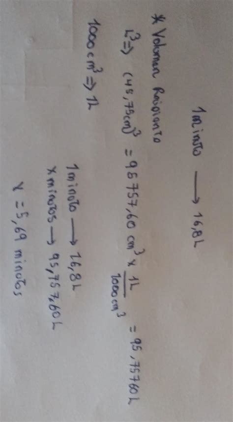 c Si por una llave de agua salen 16 8 litros por minuto cuántos