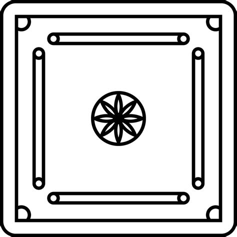 Carrom Board In Black And White Color Vector Art At Vecteezy