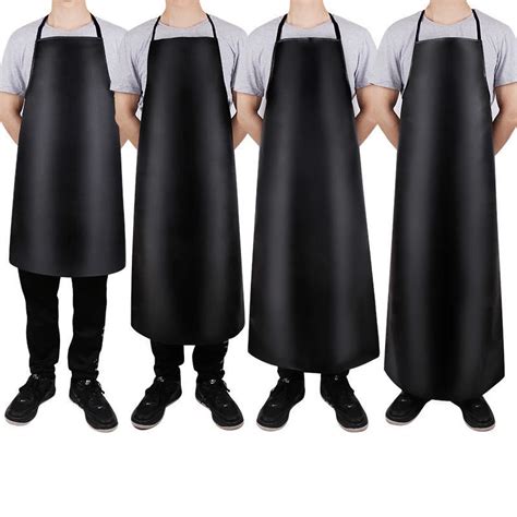 Pu Leather Waterproof Apron Thickened Lengthened Anti Fouling Oil Proof Restaurant Cooking Chef