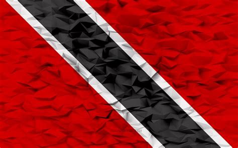 Download Flag of Trinidad and Tobago, 4k, 3d polygon background ...