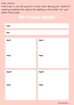 IEP Meeting Organization IEP Notebook Pages For Parents FREEBIE