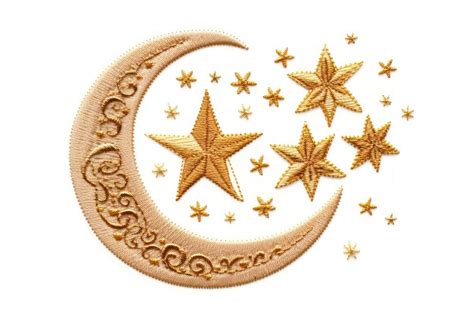 Moon And Star Embroidery Style Free Photo Rawpixel