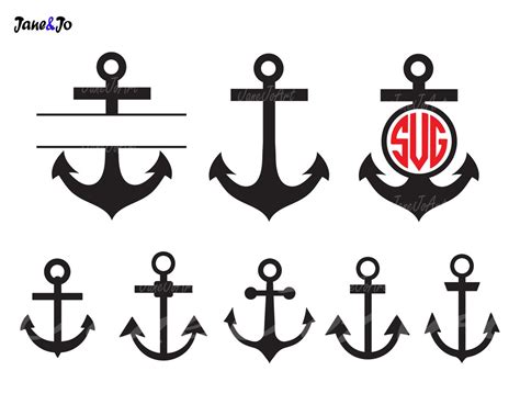 Anchor Svg Nautical Svg Anchor Monogram Frames Svg Anchors Svg Anchors Svg Anchor Split