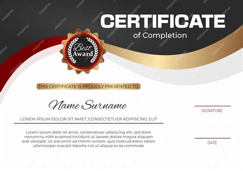 Premium Vector | Professional certificate of completion design template