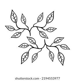 Hand Drawn Leaf Icons Doodle Style Stock Vector Royalty Free