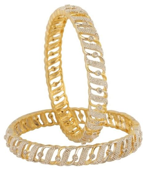 JSD Indian Designer American Diamond Gold Plated Bangle Set Combo