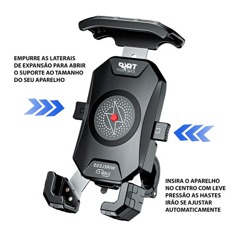 Melhor Suporte Para Celular Moto - Suporte de Celular para Moto Com Carregamento Simultâneo USB C 20W e ...
