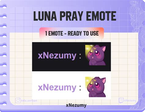 Twitch Emote PRAY Cat Luna Sailor Moon Anime Cute Chibi Emote