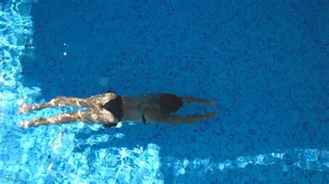 Unrecognizable Woman In Black Bikini Swi Stock Video Pond