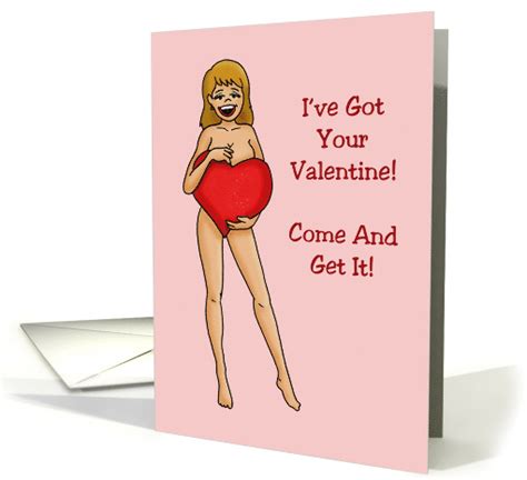 Adult Valentine Card With Nude Woman Wearing A Heart Only Card