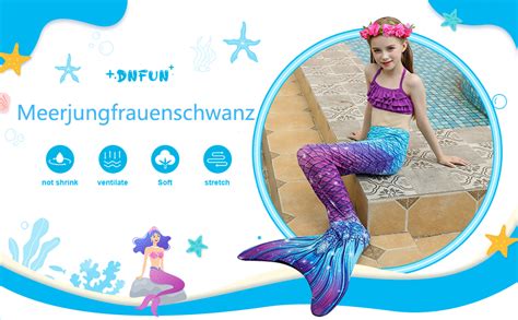 Dnfun Meerjungfrauenflosse M Dchen Meerjungfrauenschwanz Bikini Mit