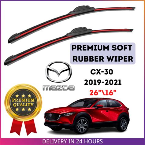 Mazda Cx 30 Cx30 2019 Present Premium Soft Rubber Wiper Blade 2pcs Set Shopee Malaysia