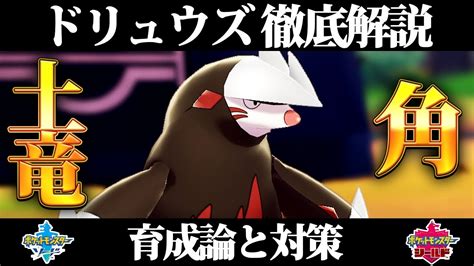 【ポケモン剣盾】ドリュウズの育成論と対策、入手方法まとめ！性格や技構成を元プロゲーマーが徹底解説！【ポケモンソードシールド】 Youtube