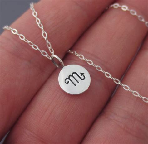 Scorpio Necklace Sterling Silver Scorpio Zodiac Charm Pendant Etsy