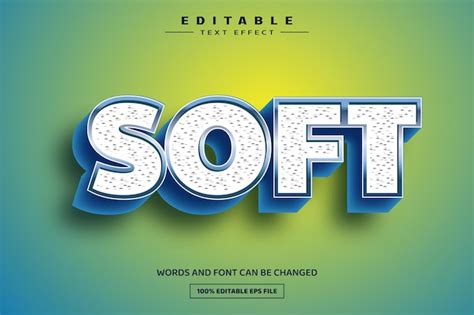 Premium Vector Soft D Editable Text Effect Template