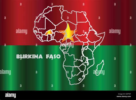 Burkina Faso Bajorrelieve De Esquema En Un Mapa De Frica Imagen Vector