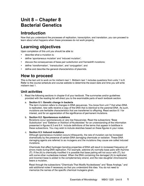 Unit Th Ed Essentials Of Microbiology Mbio Unit Unit