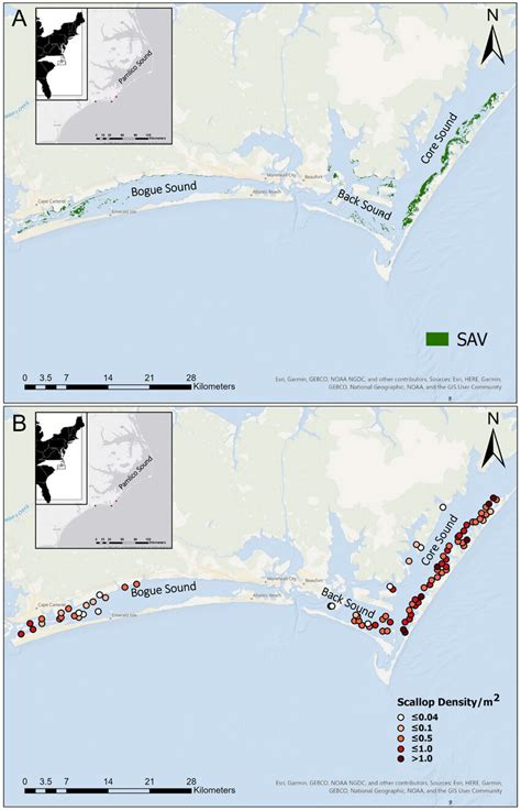 Map Of Core Back And Bogue Sounds Nc Nc Usa Showing A