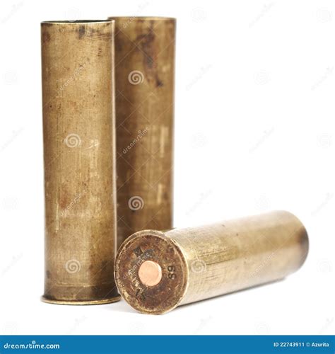 Vintage Brass Shotgun Shells Stock Image Image Of Hunting 70mm 22743911