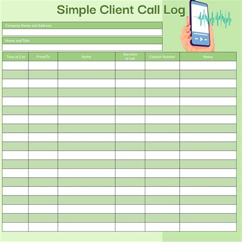 The Benefits Of Using A Phone Call Log Form - Free Sample, Example ...