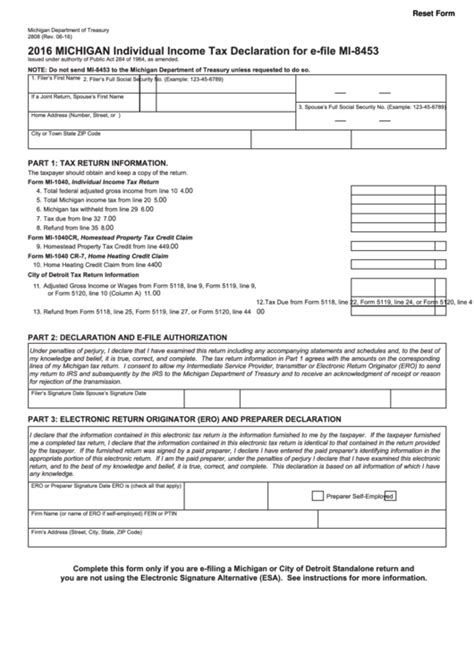 Printable Form Mi 8453 Fe Printable Forms Free Online