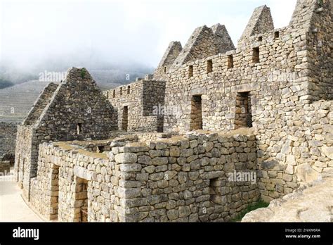 Close Up Details Inside Of The Lost Incan City Of Machu Picchu Cusco