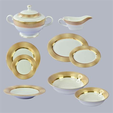 Bogucice Opal Gold Serwis Obiadowy Pi Kna Porcelana