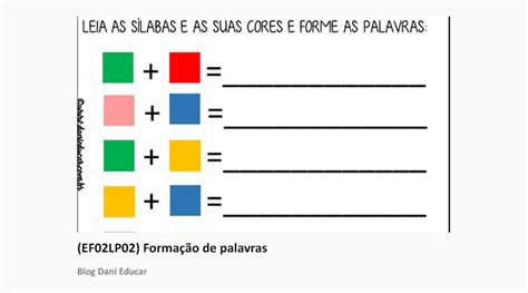 Formar Palavras Silabas Para Imprimir Dani Educar