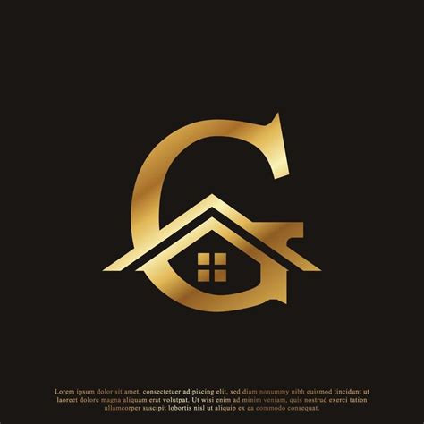 Initial Letter G Home House Golden Logo Design Real Estate Logo