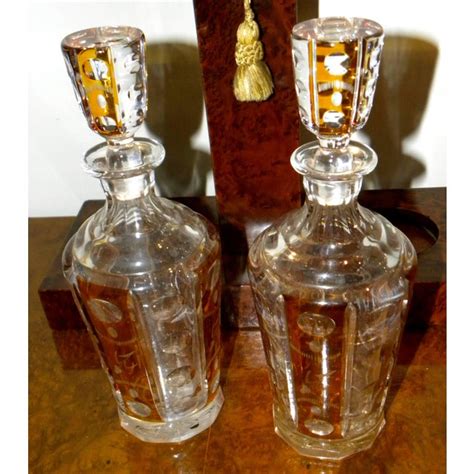 Art Deco Tantalus Set With Cut Crystal Decanters Chairish