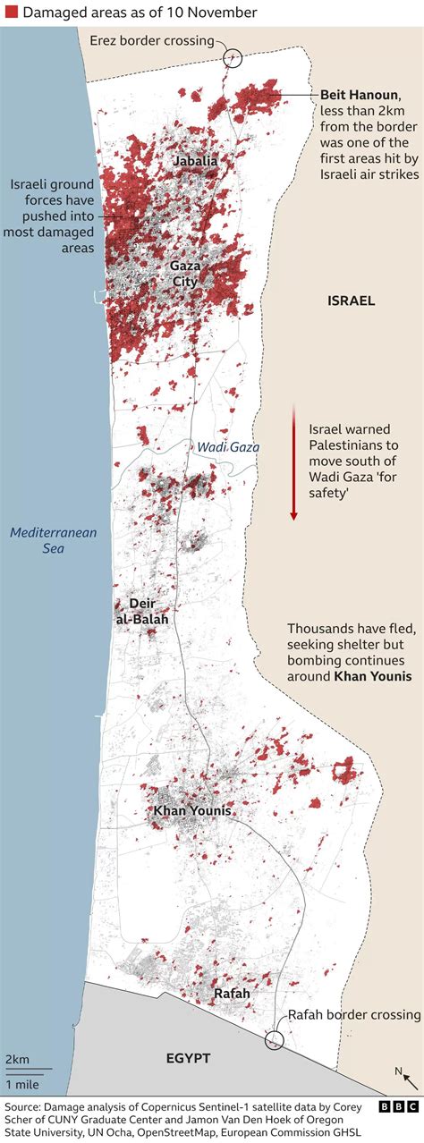 Map of airstrikes' damage in Gaza, as of 10th of November : r/MapPorn