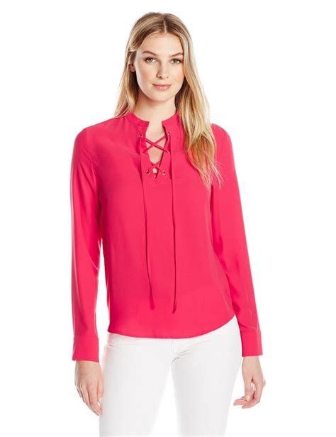 Lark Ro Women S Standard Long Sleeve With Lace Up Front Women Long