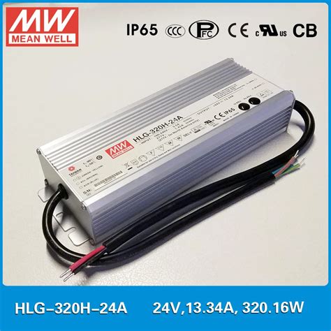 Meanwell Controlador LED Original HLG 320H 24A 320W 13 34a 24V