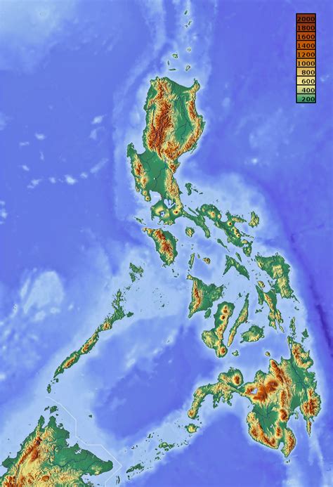 Large detailed elevation map of Philippines | Philippines | Asia | Mapsland | Maps of the World