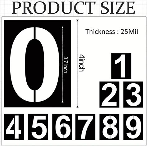 Number Stencils Set Plastic Number Stencils Reusable Digital Temu