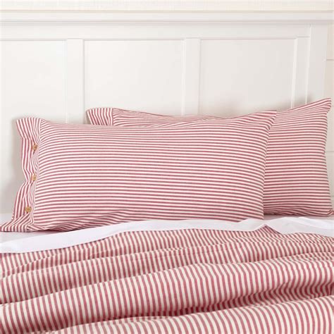 Piper Classics Farmhouse Ticking Stripe Red King Sham 21