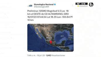 Sismo Hoy De Julio En Guerrero Se Percibe En Edomex Y Cdmx