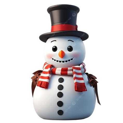 A Snowman Wearing Top Hat And Scarf A Snowman Wearing A Top Hat And