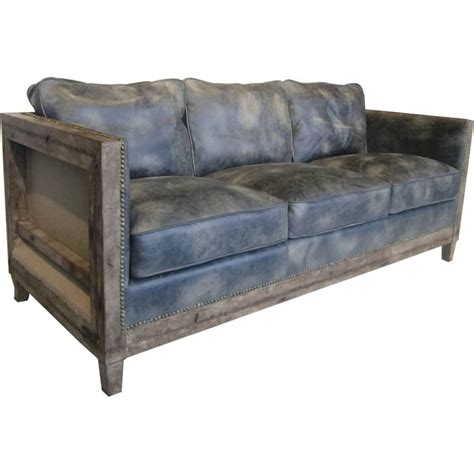 Aurelle Home Monarchy Antique Rustic Distressed Leather Sofa Free